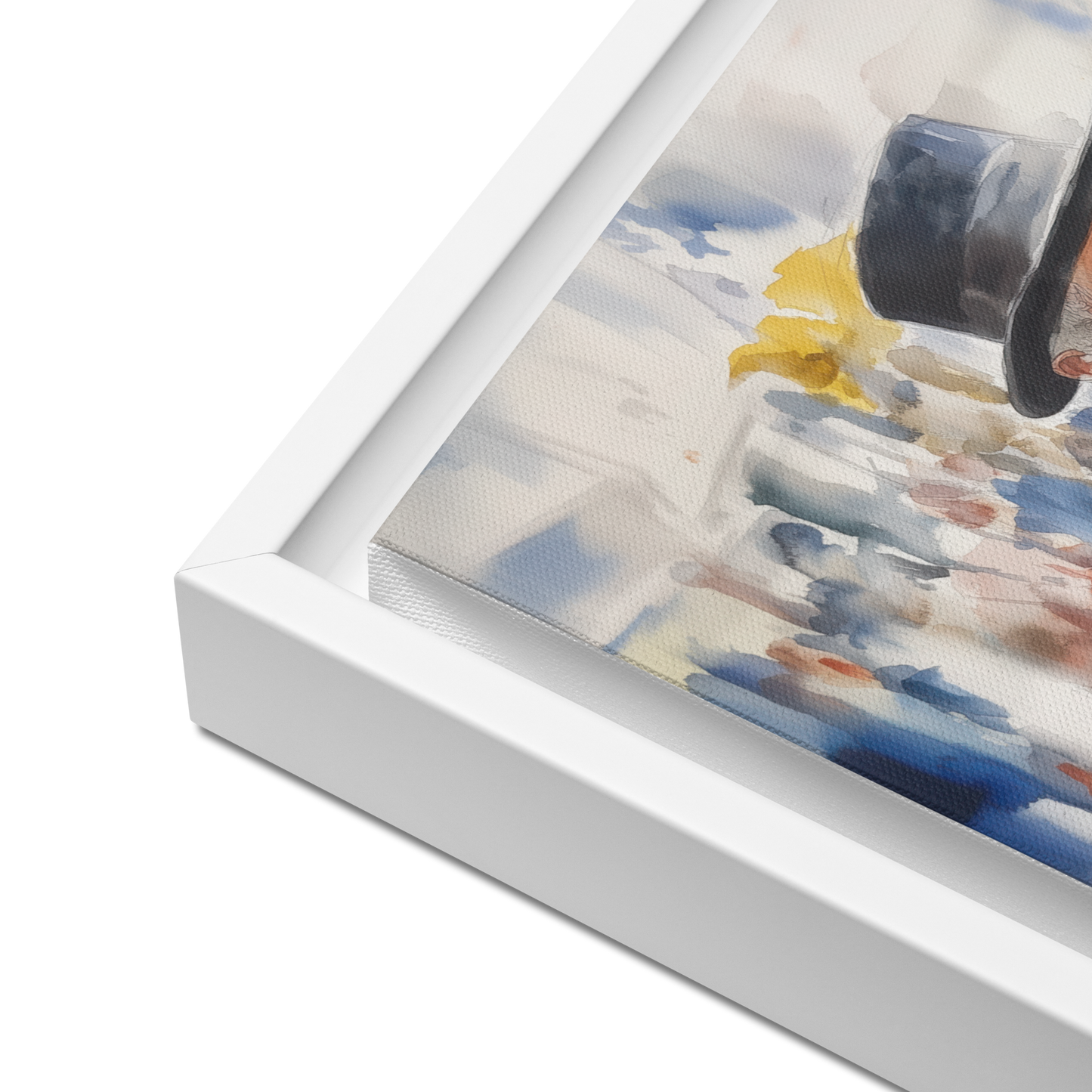 White framed canvas art by Beraishis mockup.