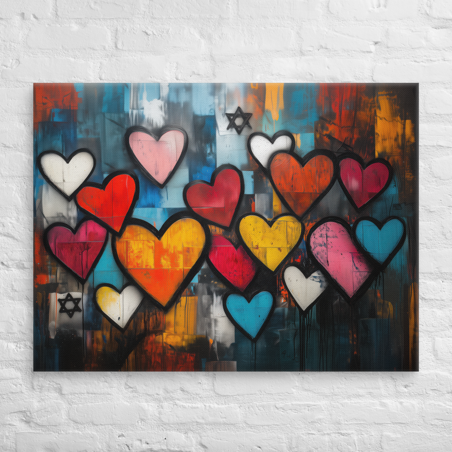 Modern living room interior decor artwork for jewish house