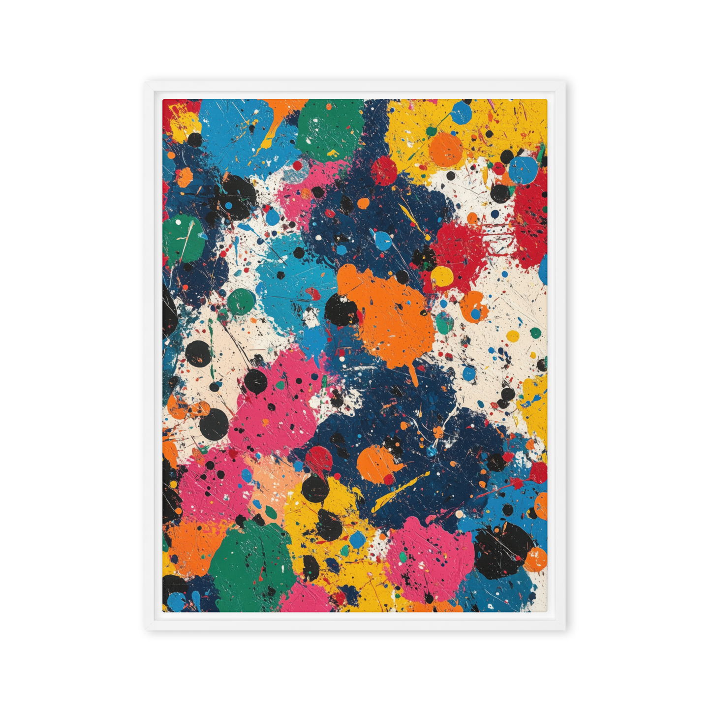 A vivid Jewish art piece celebrating creative chaos, featuring splashes of bold color that bring energy and attitude to your walls.