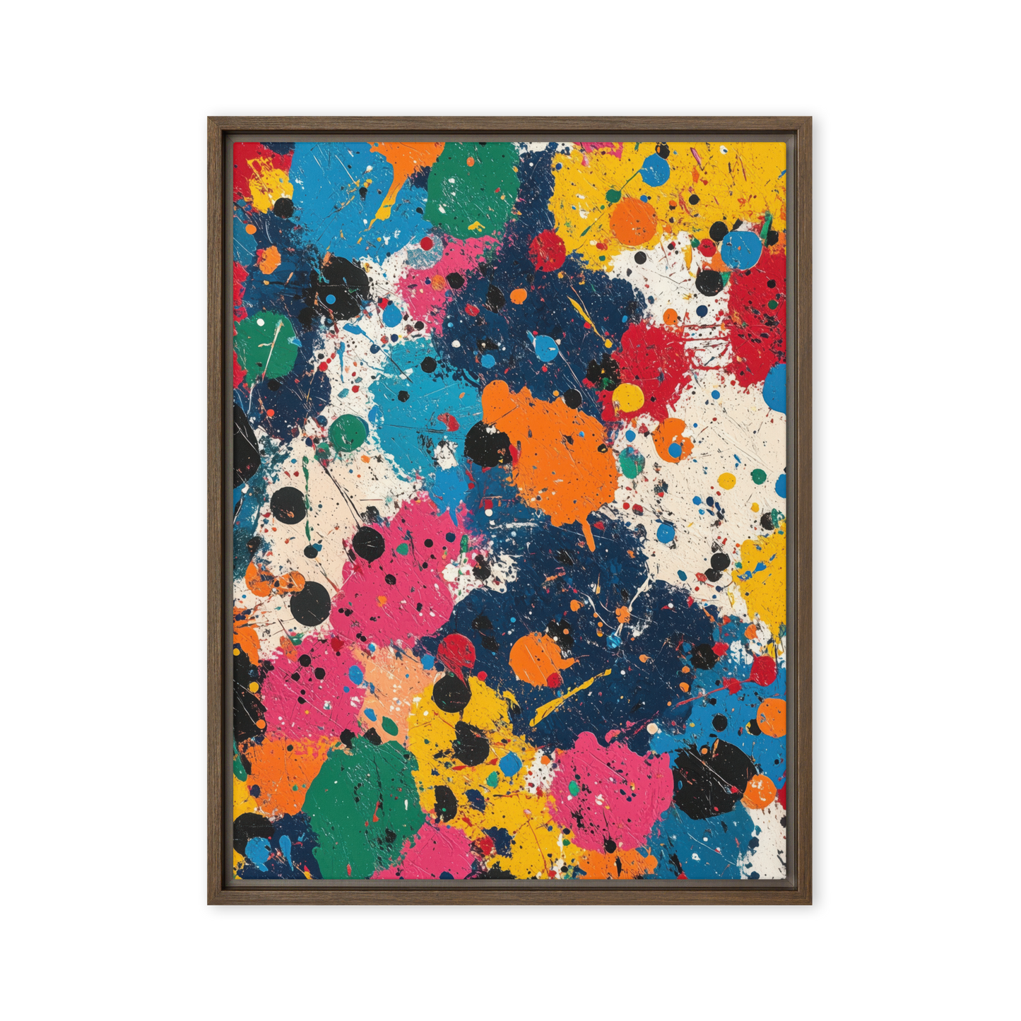 A high-energy, colorful Jewish abstract art piece that transforms any space with its bold splashes and artistic freedom.