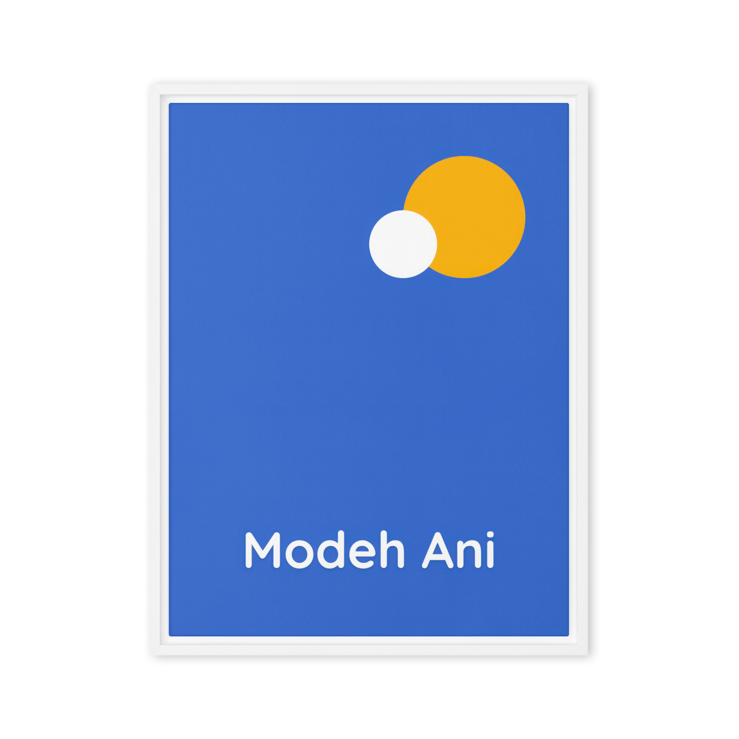 A contemporary Jewish art piece displaying the words of Modeh Ani, blending traditional wisdom with modern design for a meaningful home accent.