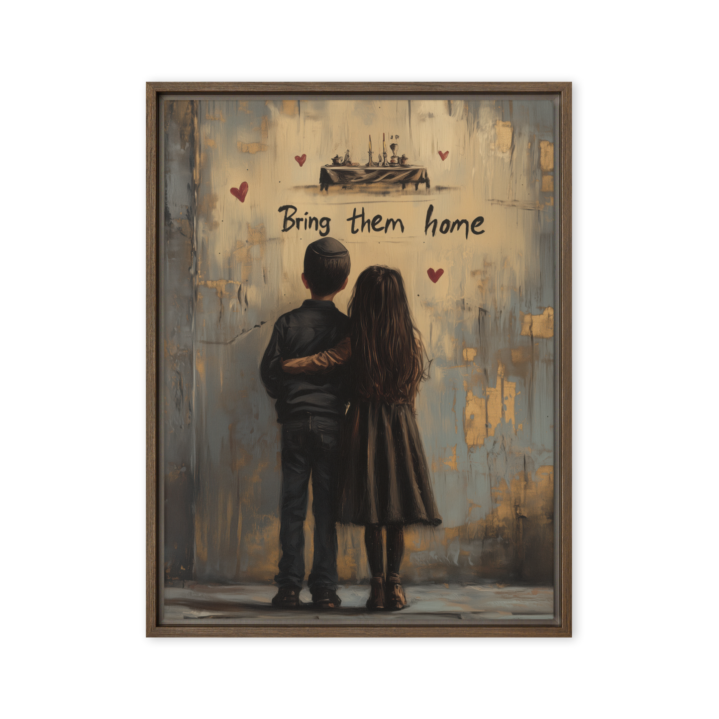 Powerful Jewish art portraying the resilience of the Jewish people post-October 7th, with a focus on homecoming and remembrance.