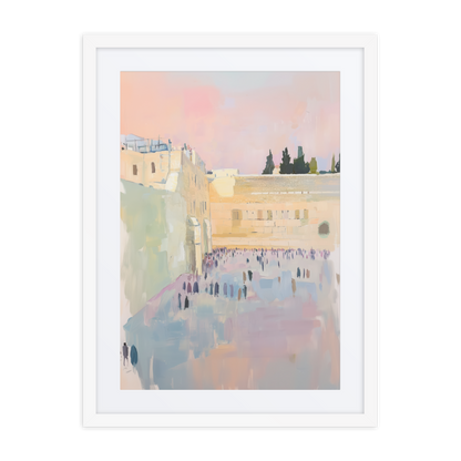 A digitally rendered acrylic-style painting of the Western Wall, capturing its beauty in a modern and tranquil form.